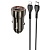 Автомобильное зарядное устройство HOCO Z46A Blue whale, 1xUSB + 1xUSB-C с Кабелем Type-C - Lightning, 3A, 18W, серый металлик