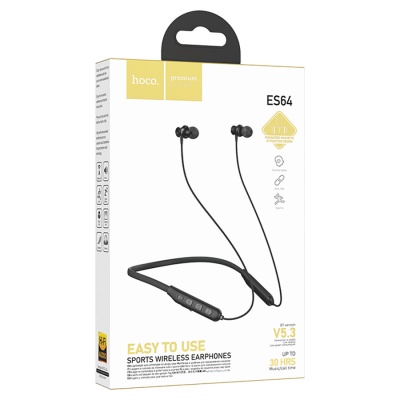 Беспроводные наушники для спорта HOCO ES64 Easy Sound, Bluetooth, черный