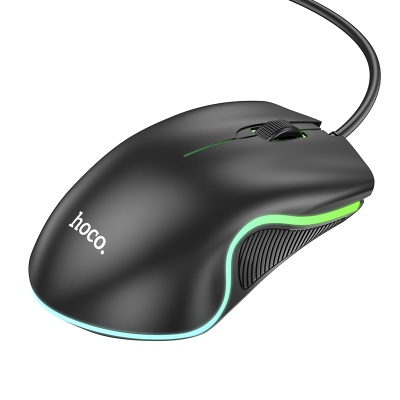 Мышь проводная HOCO GM19 Enjoy, USB, черный