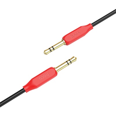 Аудиокабель HOCO UPA11 AUX Jack 3,5 (m) - Jack 3,5 (m), 1 м, черный+красный