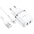 Сетевое зарядное устройство HOCO N4 Aspiring 2xUSB с Кабелем USB - Lightning, 2.4A, 10.8W, белый