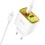 Сетевое зарядное устройство HOCO CS42A Smart 1xUSB + 1xUSB-C с Кабелем Type-C - Lightning, 3A, 30W, белый оптом Сетевое зарядное устройство HOCO CS42A Smart 1xUSB + 1xUSB-C с Кабелем Type-C - Lightning, 3A, 30W, белый