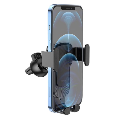 Автомобильный держатель HOCO CA103 Vertical & horizontal, зажимной, на воздуховод, черный+серый металлик