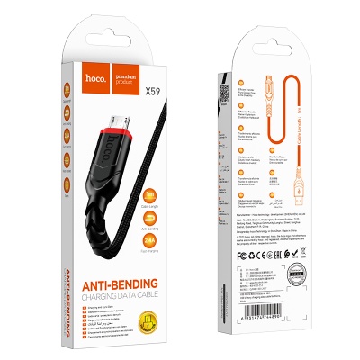 Кабель USB HOCO X59 Victory USB - MicroUSB, 2.4А, 1 м, черный