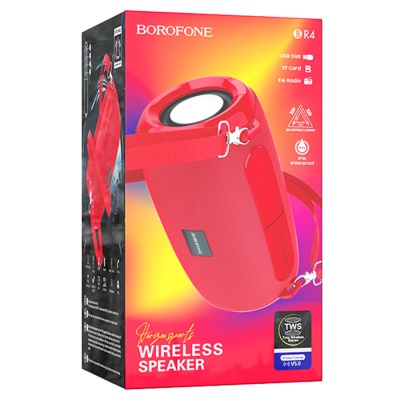 Портативная колонка BOROFONE BR4 Horizon, Bluetooth, красный